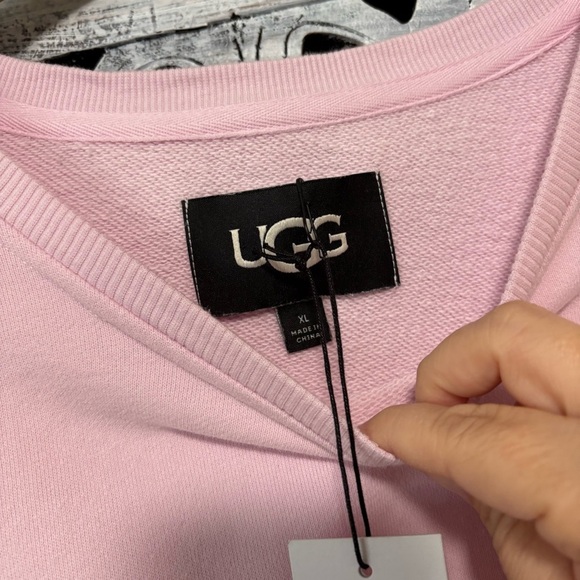 UGG Anisha Dusty Lilac Pink Cotton Crewneck Terry Cloth Sweatshirt Dress NWT - Picture 10 of 15